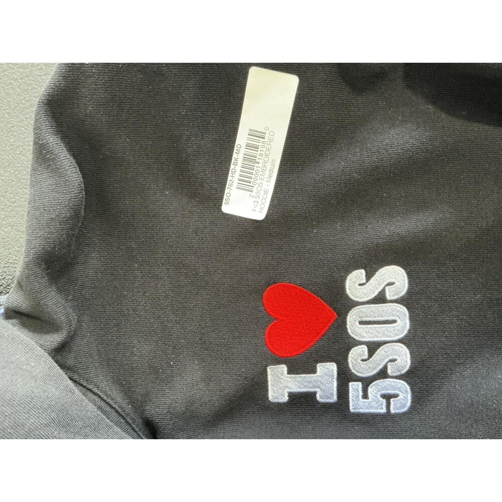 Five Seconds of Summer Black 'I Love 5SOS' Men's Black  Hoodie. Medium - Picture 4 of 4